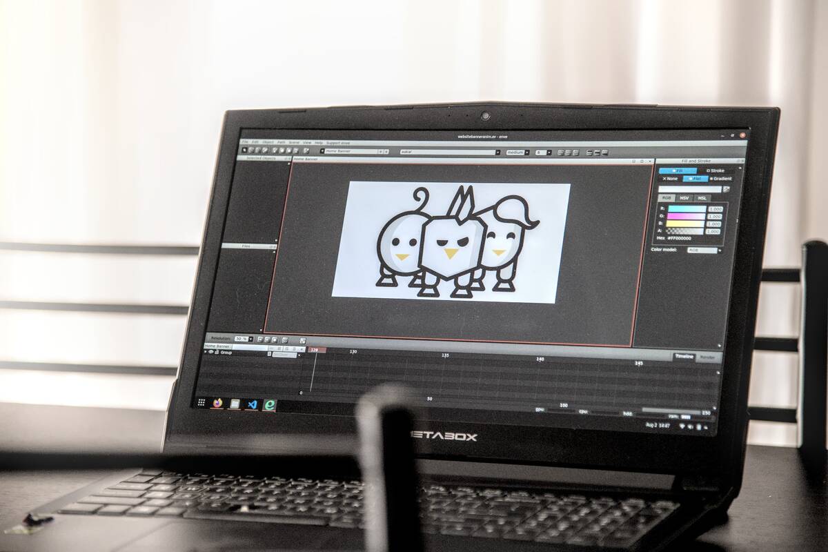 animation software on computer screen